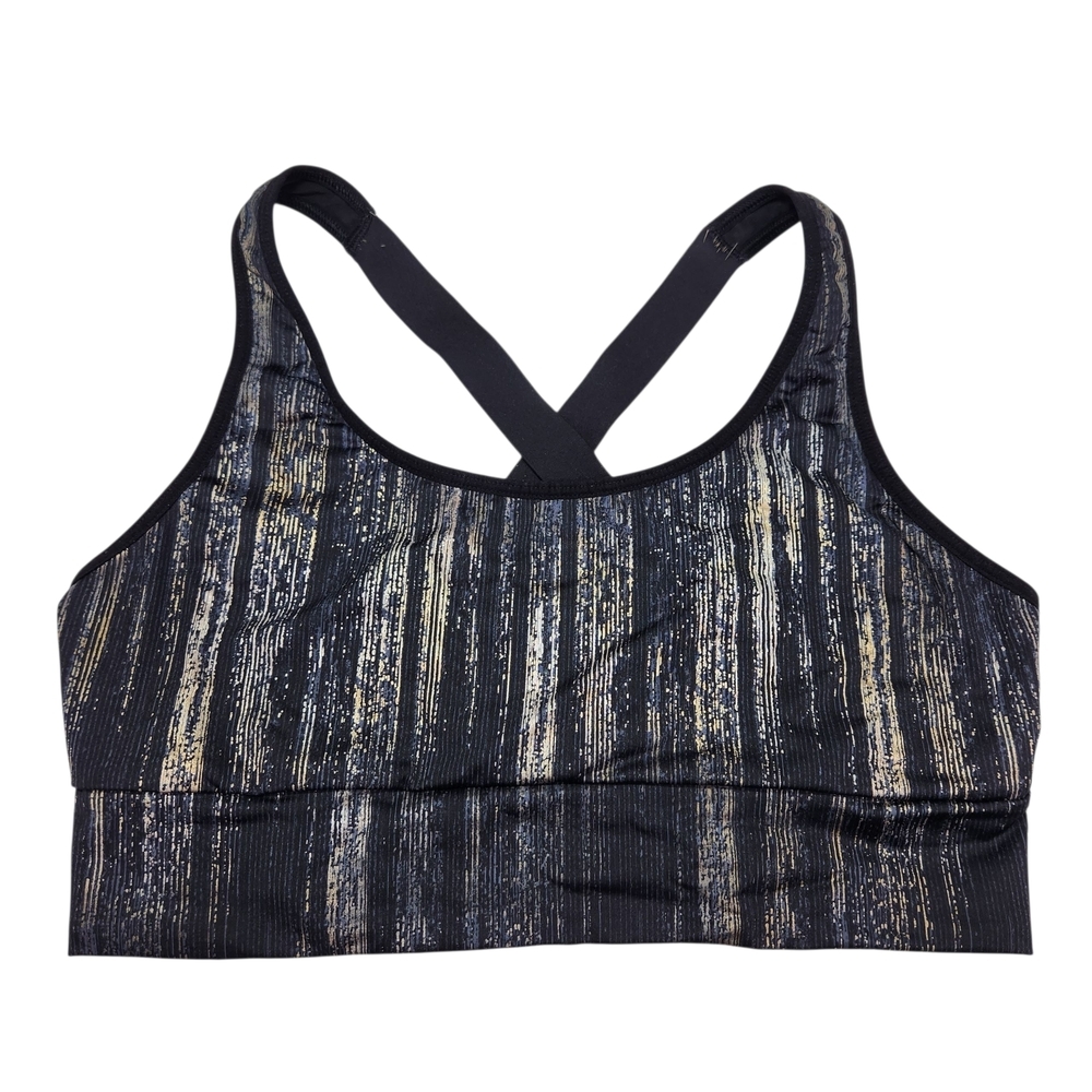 VICTORIA Sport The Player Racerback Sports Bra Size Medium Black Gold